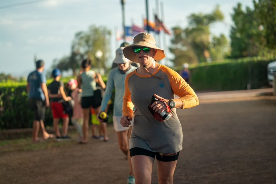 Runners on the loop in the evening